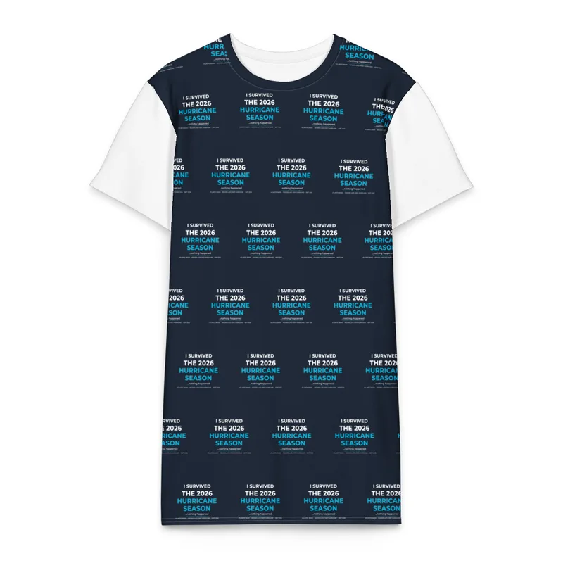 All-Over Print Cotton T-Shirt Dress in White