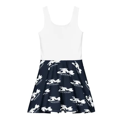 All-Over Print Cotton Skater Dress in White