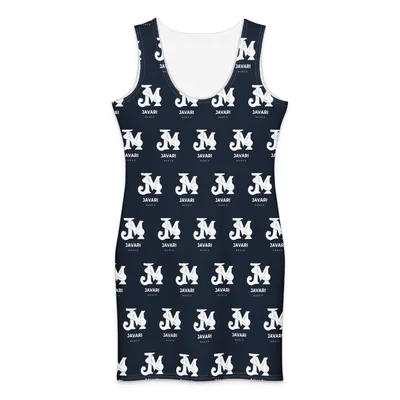 All-Over Print Cotton Bodycon Dress in White