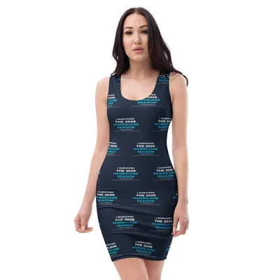 All-Over Print Bodycon Dress in White