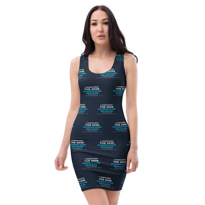 All-Over Print Bodycon Dress in White