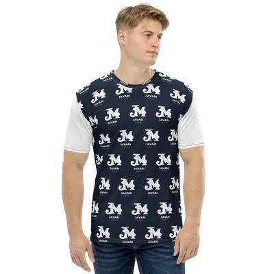 All-Over Print Men's Crew Neck T-Shirt in White
