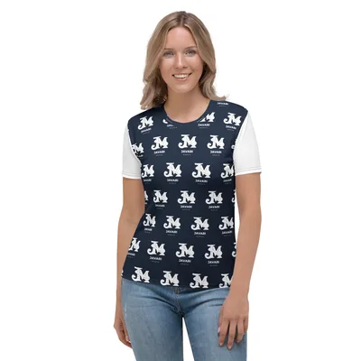 All-Over Print Women's Crew Neck T-Shirt in White