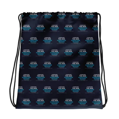 All-Over Print Drawstring Bag in White