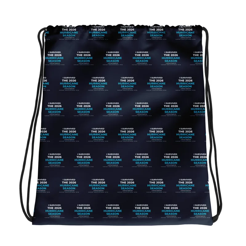 All-Over Print Drawstring Bag in White
