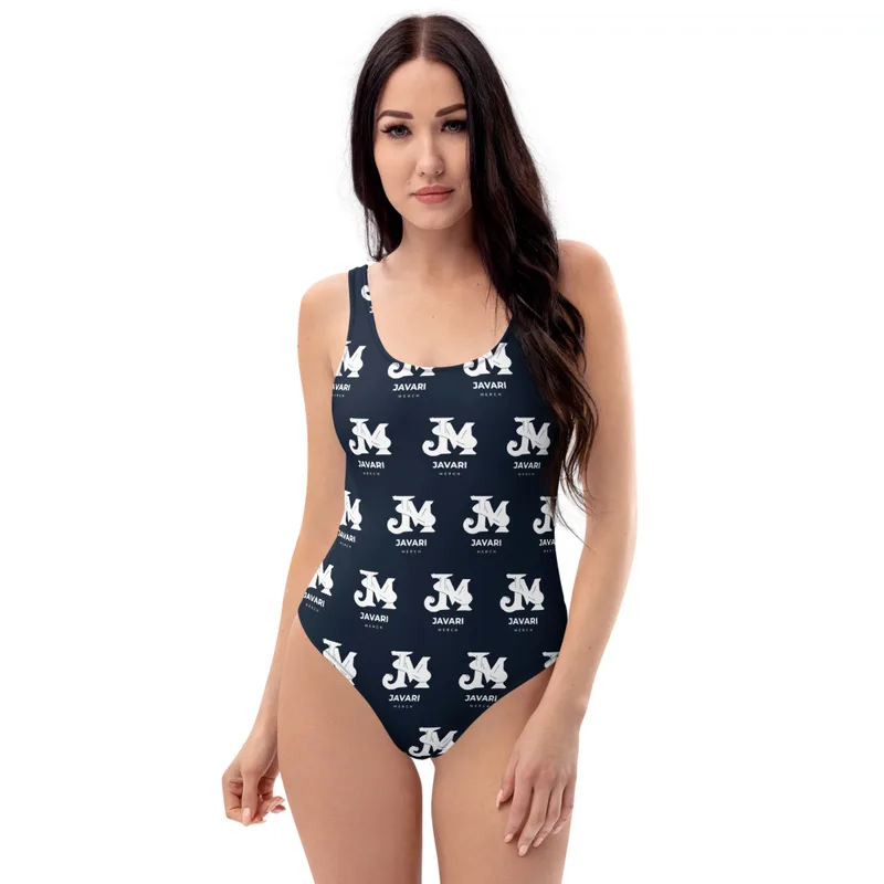All-Over Print One-Piece Swimsuit in White