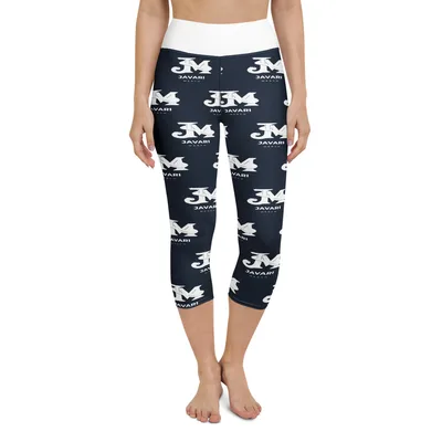 All-Over Print Yoga Capri Leggings in White