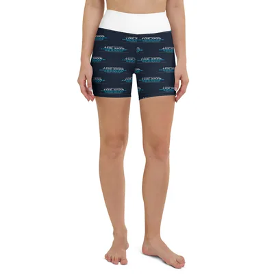All-Over Print Yoga Shorts in White
