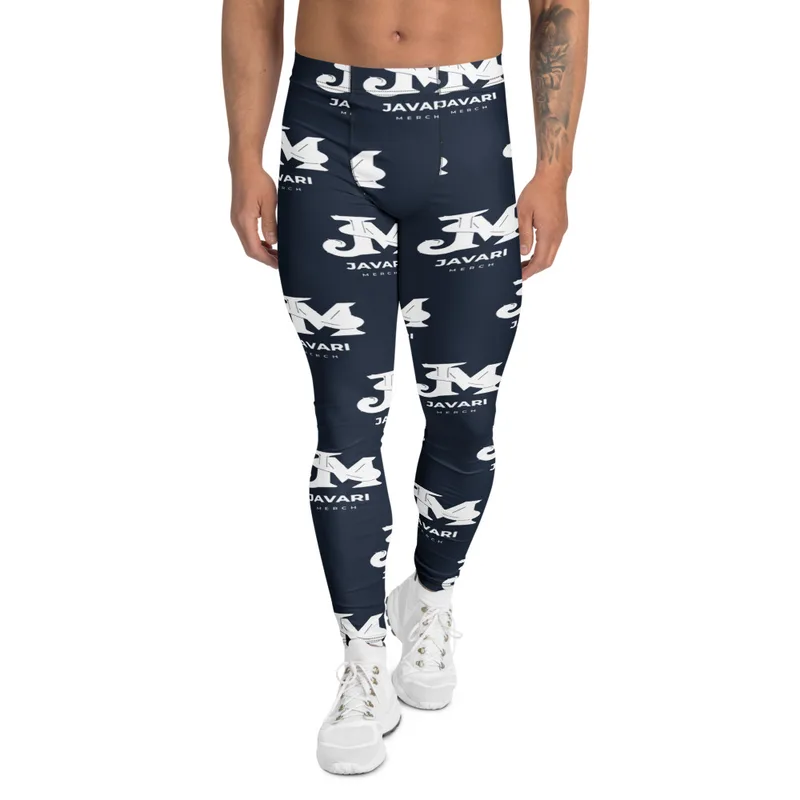 All-Over Print Men's Leggings in White