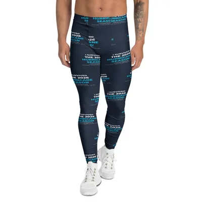 All-Over Print Men's Leggings in White