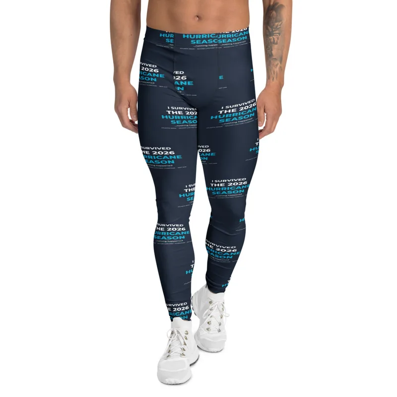 All-Over Print Men's Leggings in White