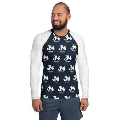 All-Over Print Men's Rash Guard in White