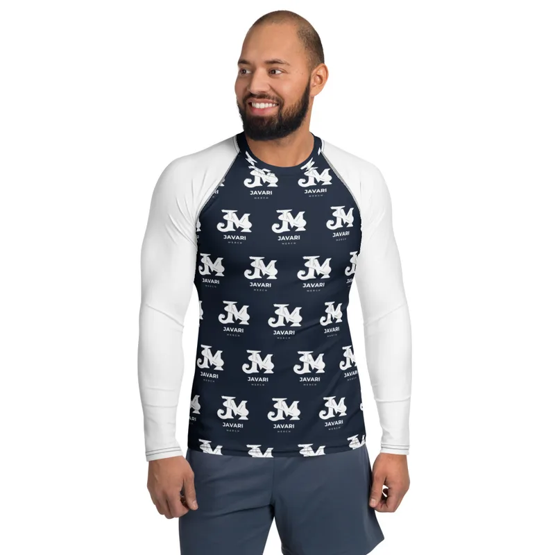 All-Over Print Men's Rash Guard in White