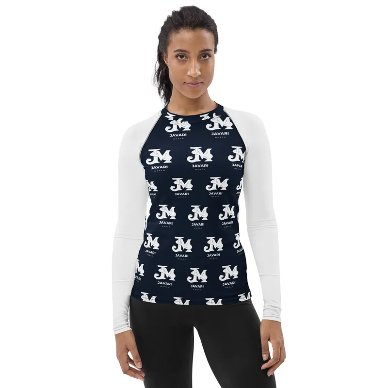 All-Over Print Women's Rash Guard in White