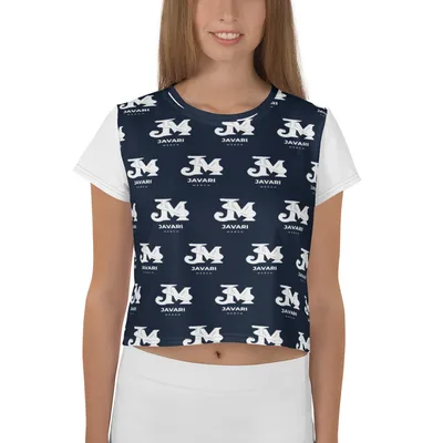 All-Over Print Crop Tee in White