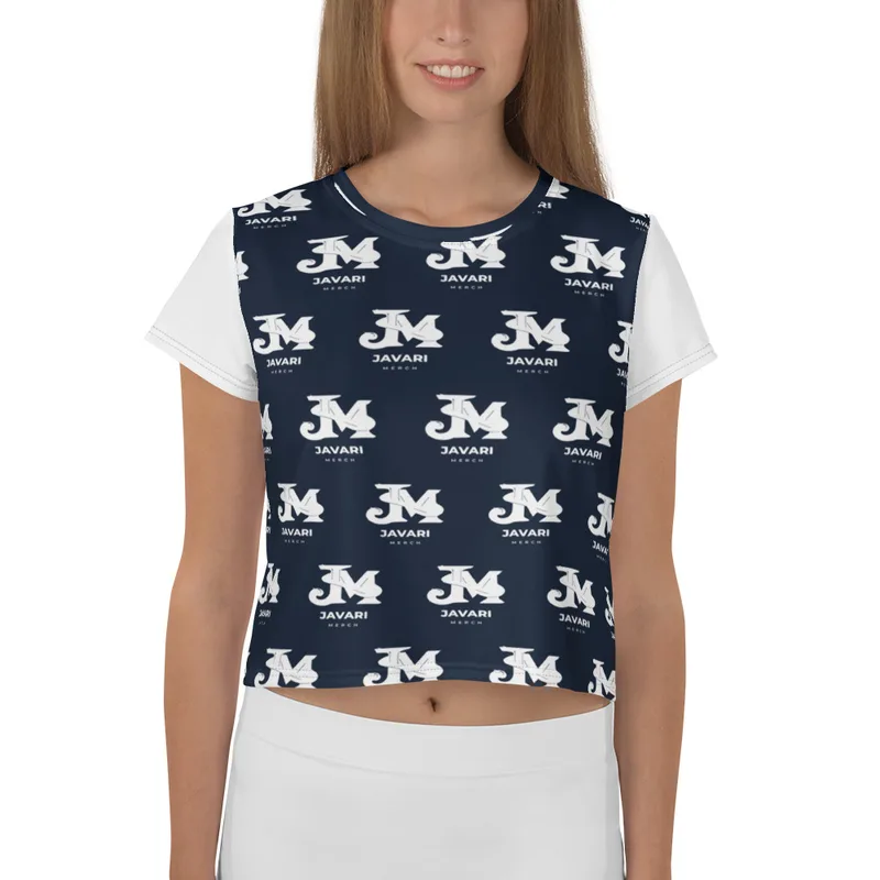 All-Over Print Crop Tee in White