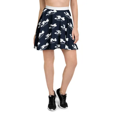 All-Over Print Skater Skirt in White