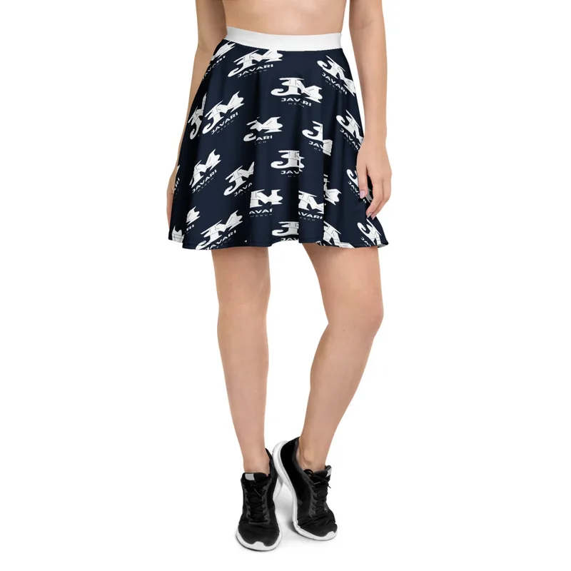 All-Over Print Skater Skirt in White