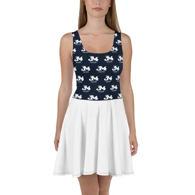 All-Over Print Skater Dress in White