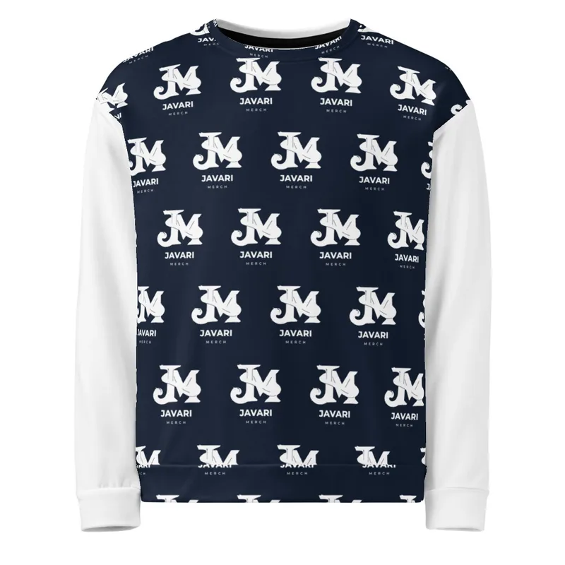 All-Over Print Recycled Unisex Sweatshirt in White