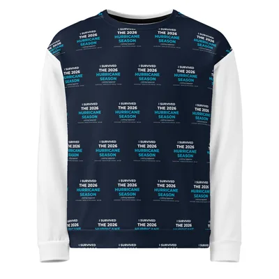All-Over Print Recycled Unisex Sweatshirt in White