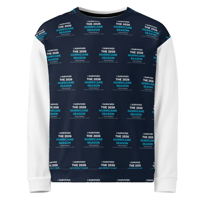 All-Over Print Recycled Unisex Sweatshirt in White