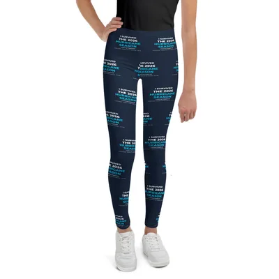 All-Over Print Youth Leggings in White