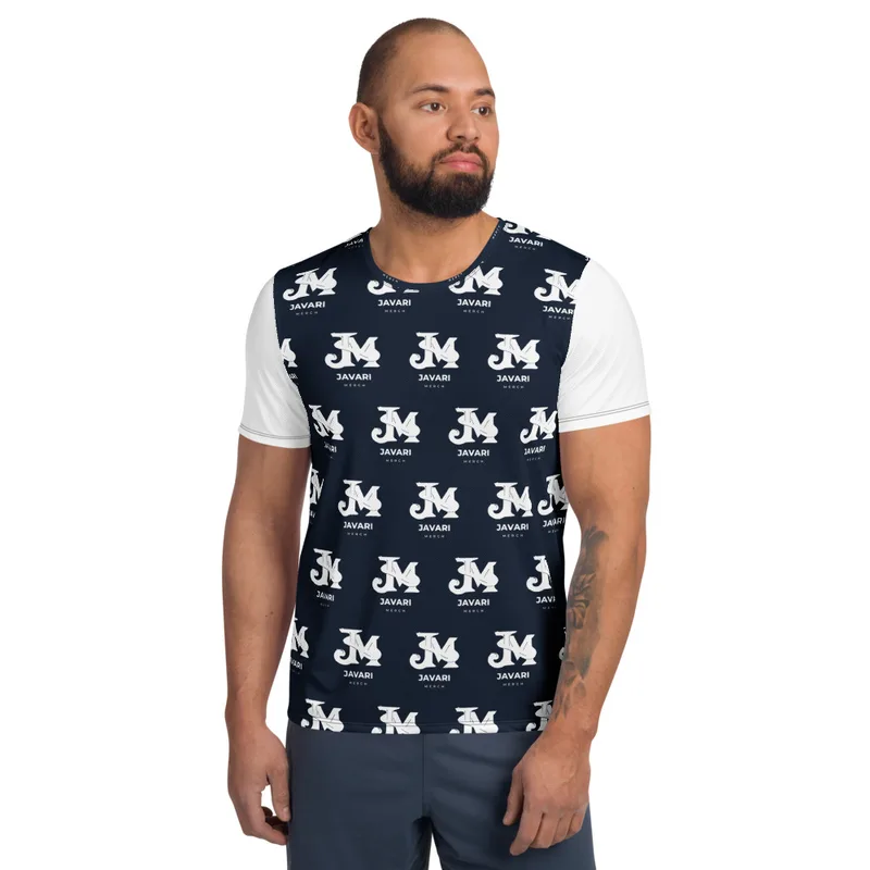 All-Over Print Men's Athletic T-Shirt in White