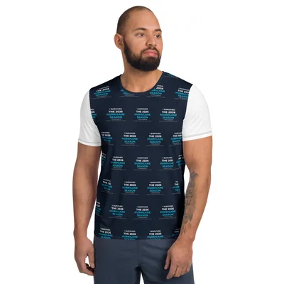All-Over Print Men's Athletic T-Shirt in White