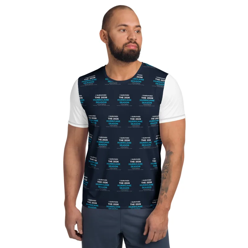 All-Over Print Men's Athletic T-Shirt in White