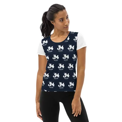 All-Over Print Women's Athletic T-Shirt in White