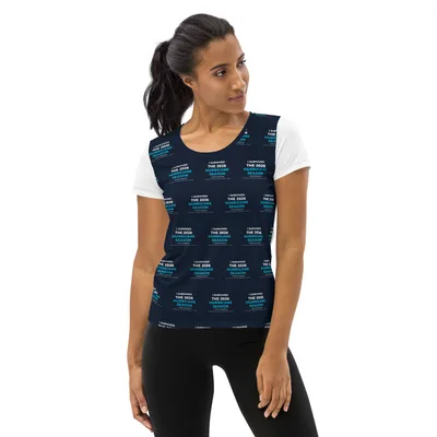 All-Over Print Women's Athletic T-Shirt in White