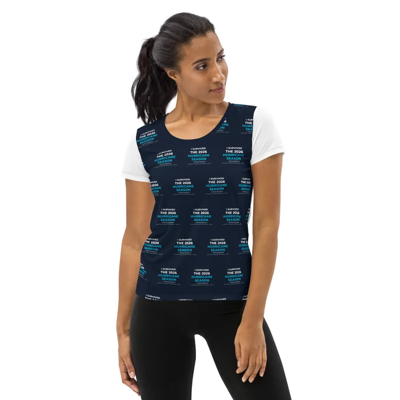 All-Over Print Women's Athletic T-Shirt in White