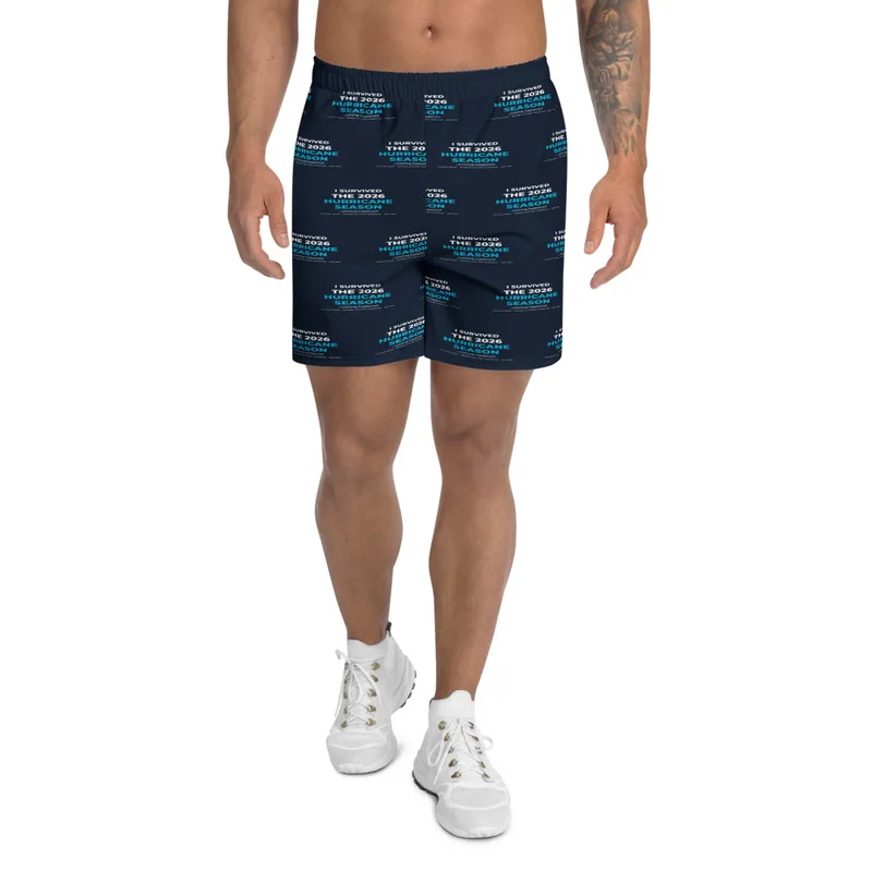 All-Over Print Unisex Athletic Long Shorts in White
