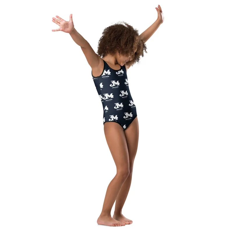 All-Over Print Kids Swimsuit in White