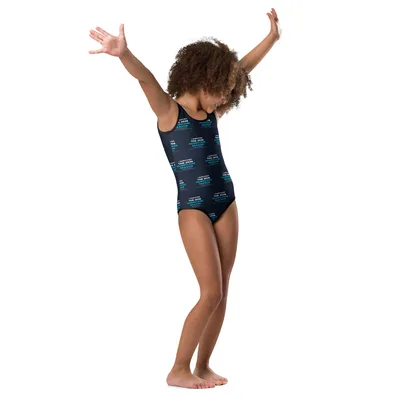 All-Over Print Kids Swimsuit in White