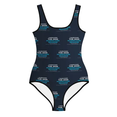 All-Over Print Youth Swimsuit in White