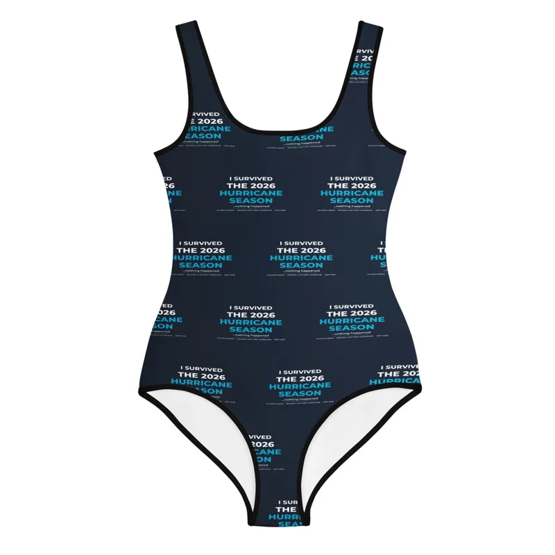 All-Over Print Youth Swimsuit in White