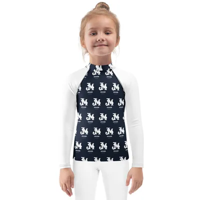 All-Over Print Kids Rash Guard in White