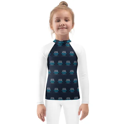 All-Over Print Kids Rash Guard in White