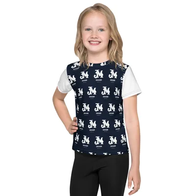 All-Over Print Kids Crew Neck T-Shirt in White