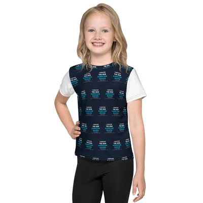 All-Over Print Kids Crew Neck T-Shirt in White