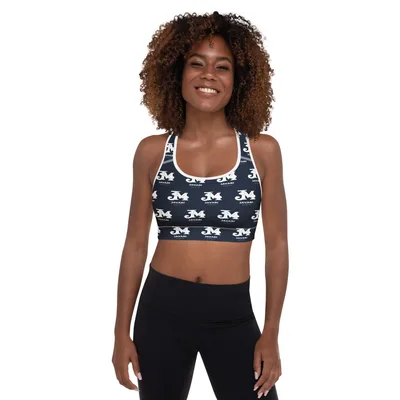 All-Over Print Padded Sports Bra in White