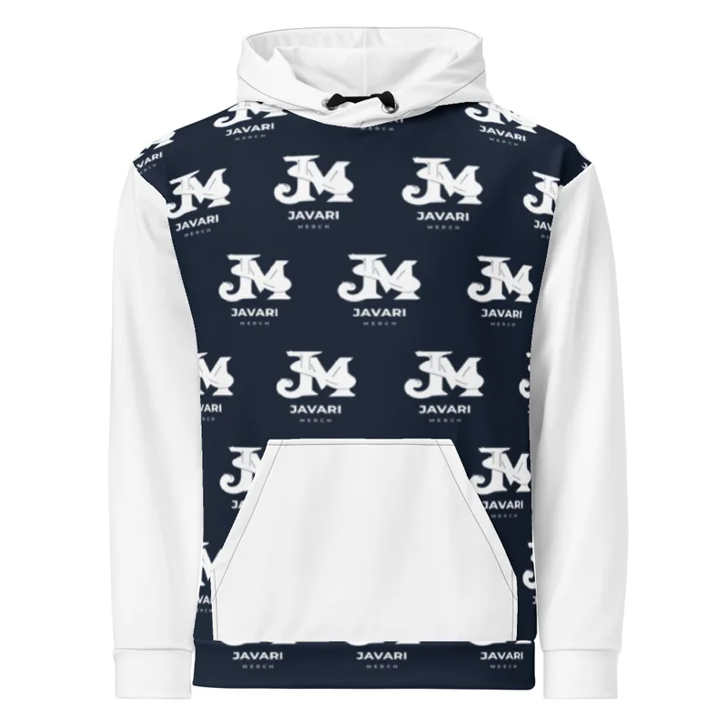 All-Over Print Recycled Unisex Hoodie in White