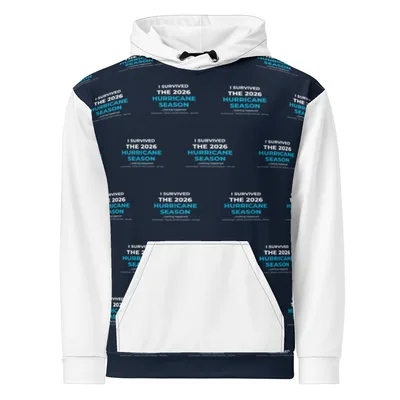 All-Over Print Recycled Unisex Hoodie in White