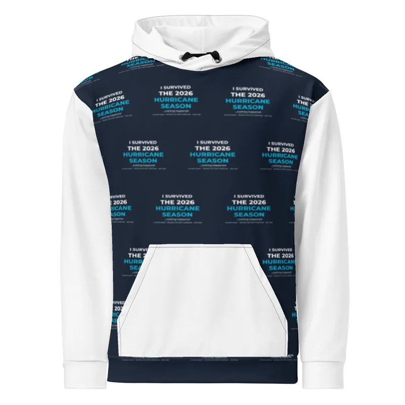 All-Over Print Recycled Unisex Hoodie in White
