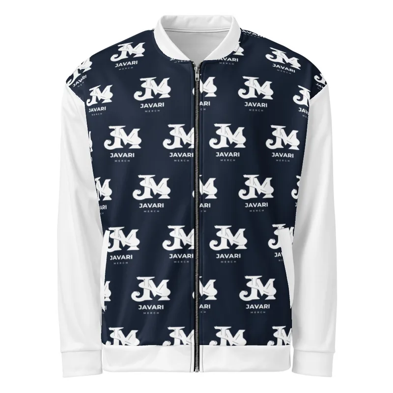 All-Over Print Unisex Bomber Jacket in White