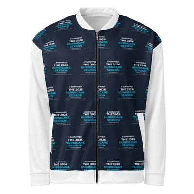 All-Over Print Unisex Bomber Jacket in White