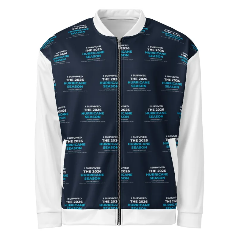 All-Over Print Unisex Bomber Jacket in White