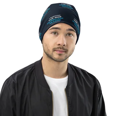 All-Over Print Beanie in White